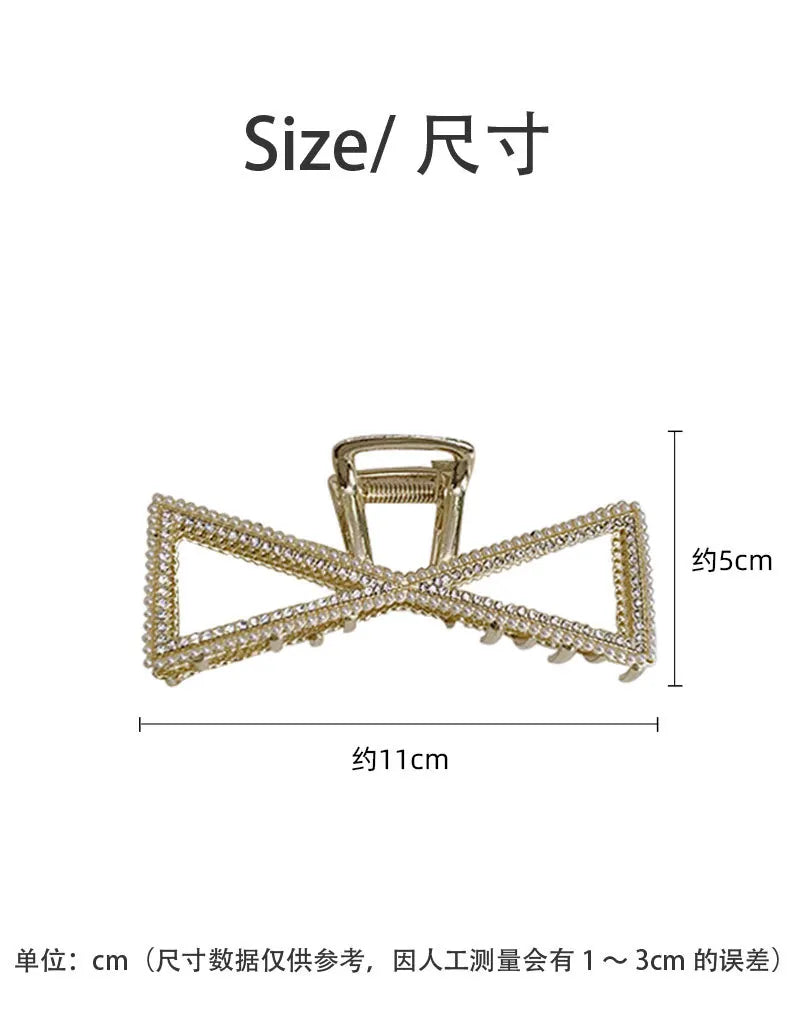 Pearls/Rhinestone Shiny Hair Claw Clip