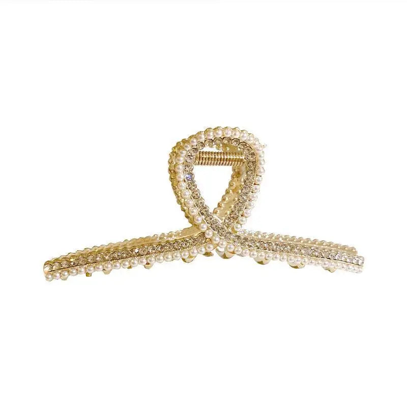 Pearls/Rhinestone Shiny Hair Claw Clip