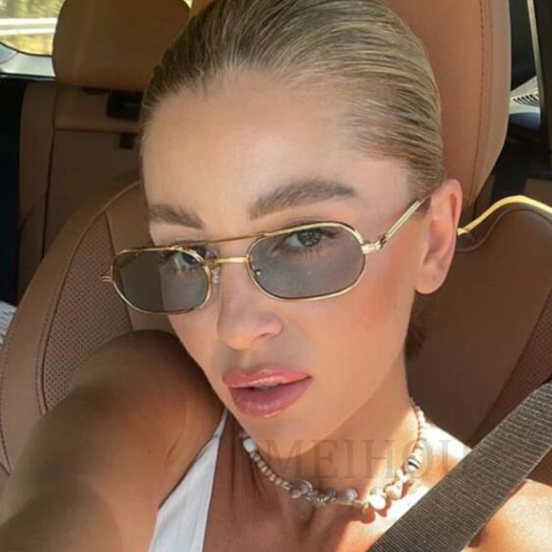 Double Bridge Rectangle Sunglasses
