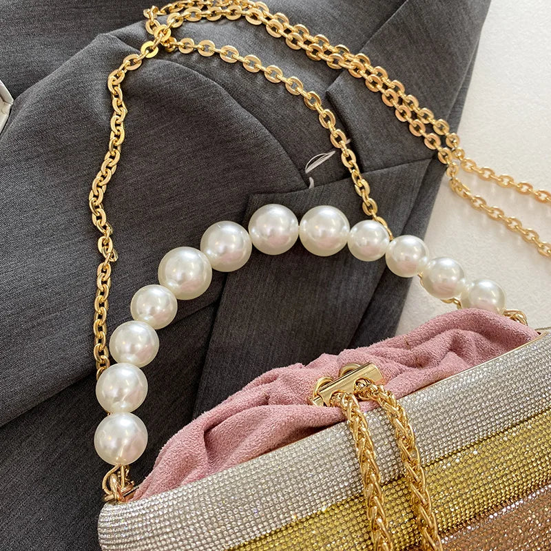 Luxury Dazzling Pearl Chain Bag