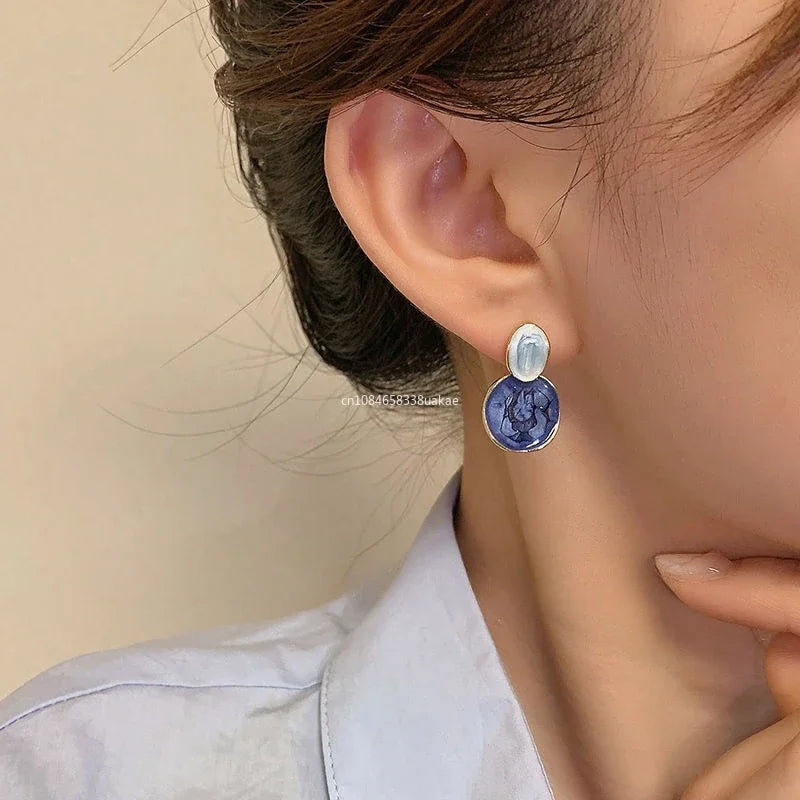 Vintage Resin Blue Earrings