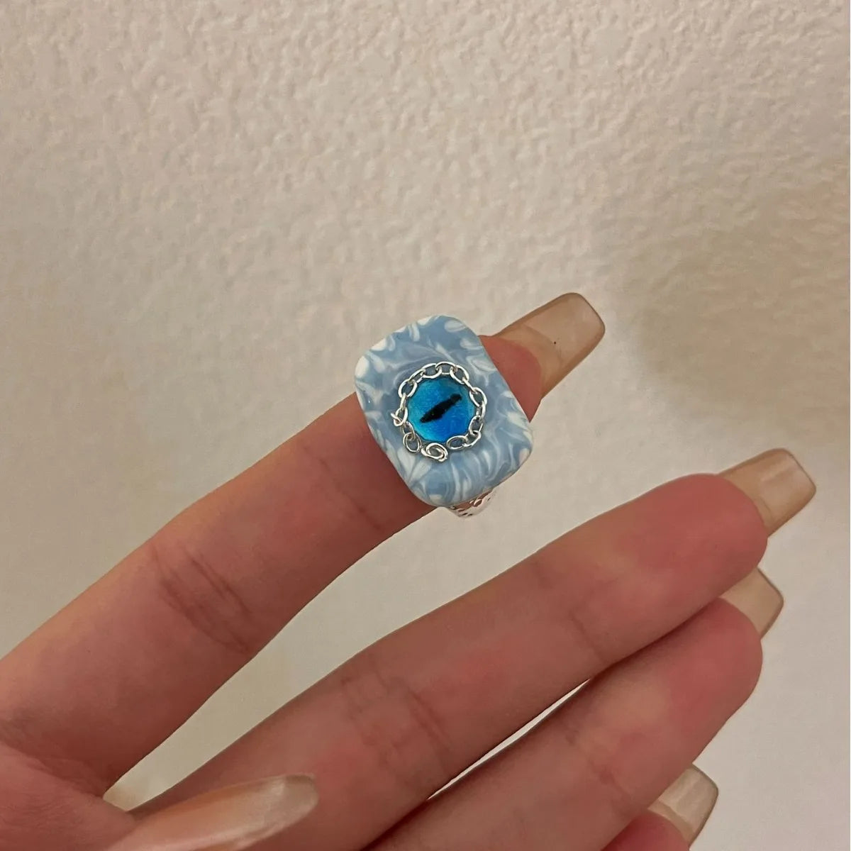 סט טבעות עיניים כחולות