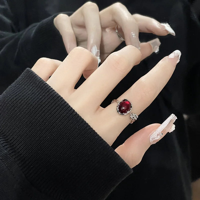 Trend Irregular Stone Rings