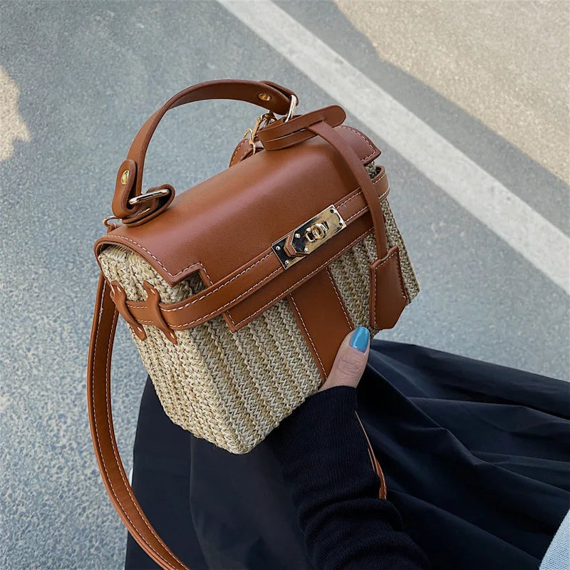 תיק Crossbody Box ארוג שיק