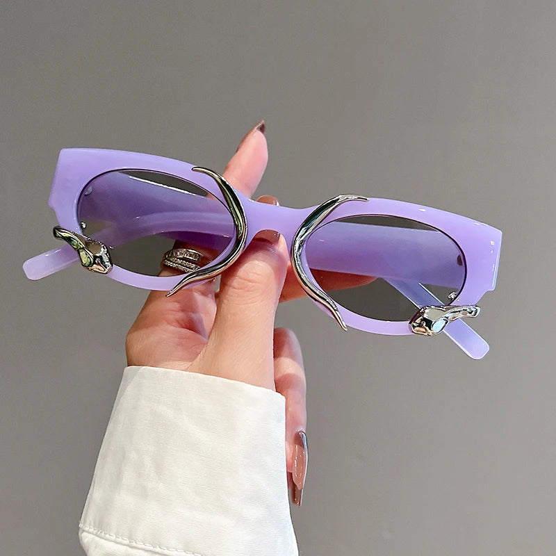 Cat Eye Sunglasses - Snake Wrapped