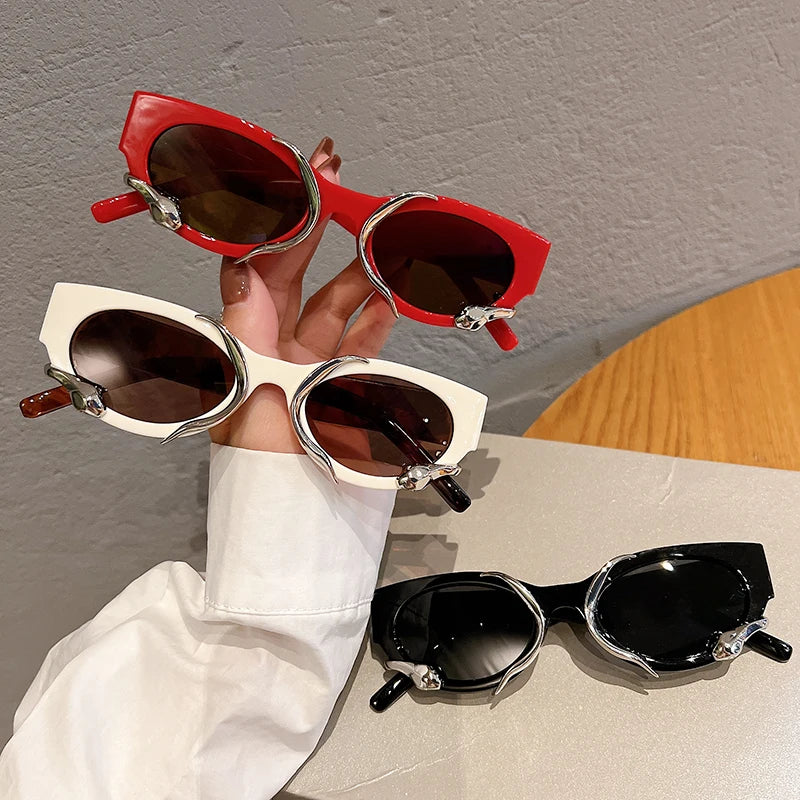 Cat Eye Sunglasses - Snake Wrapped
