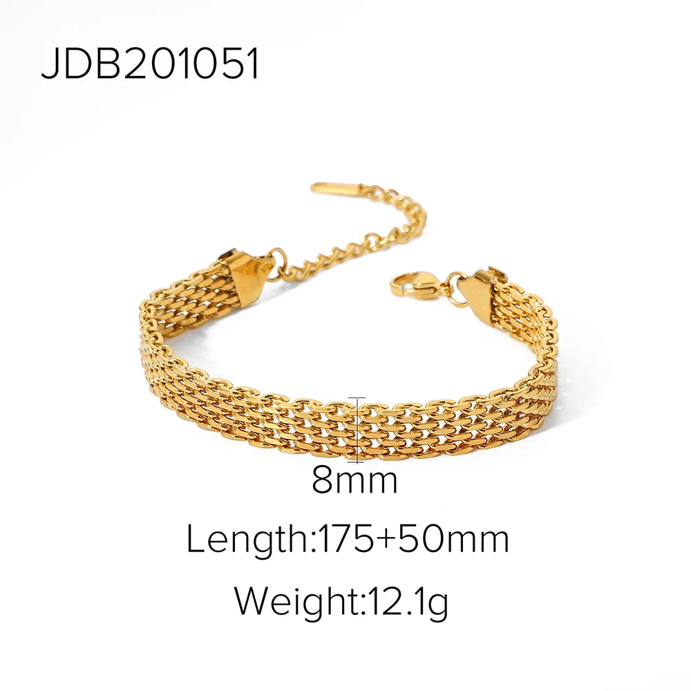 Exquisite Gold Link Chain Bracelet