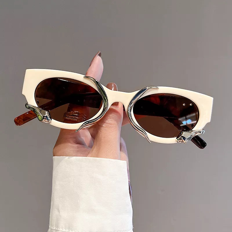 Cat Eye Sunglasses - Snake Wrapped