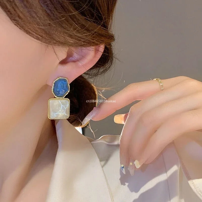 Vintage Resin Blue Earrings