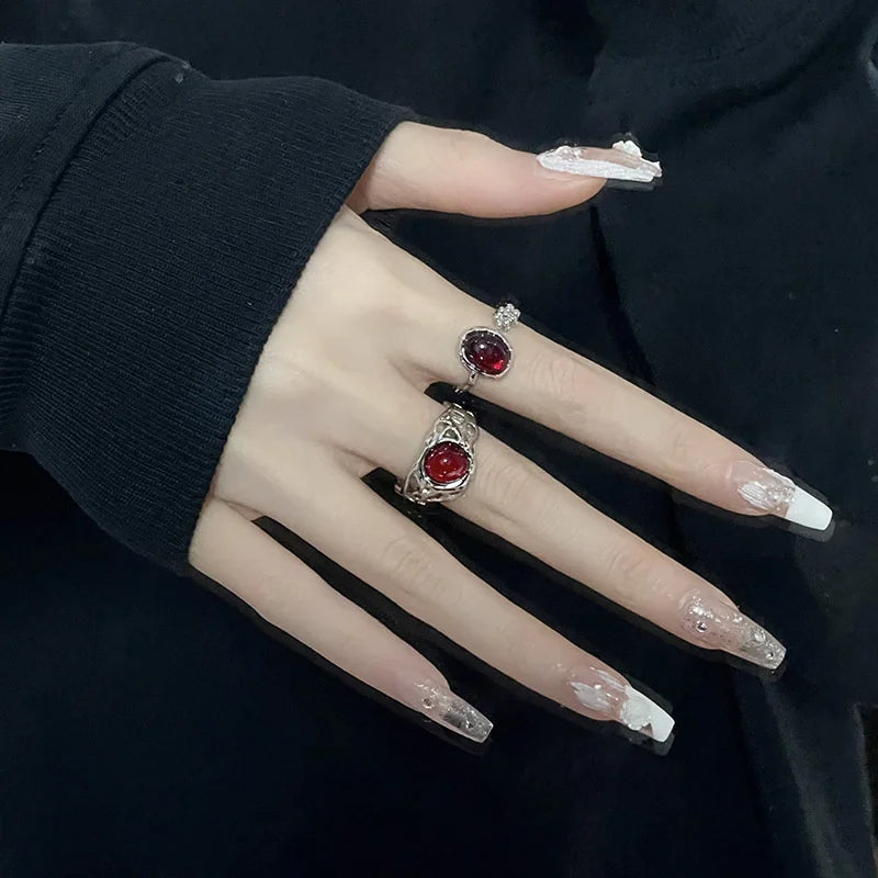 Trend Irregular Stone Rings