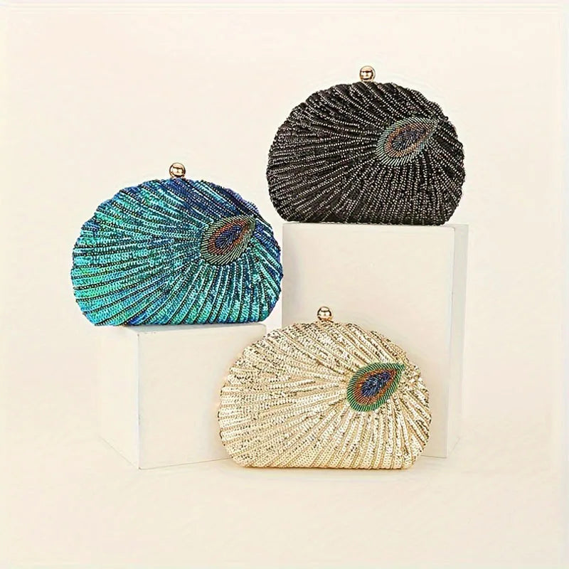 Peacock Evening Beading Handbag