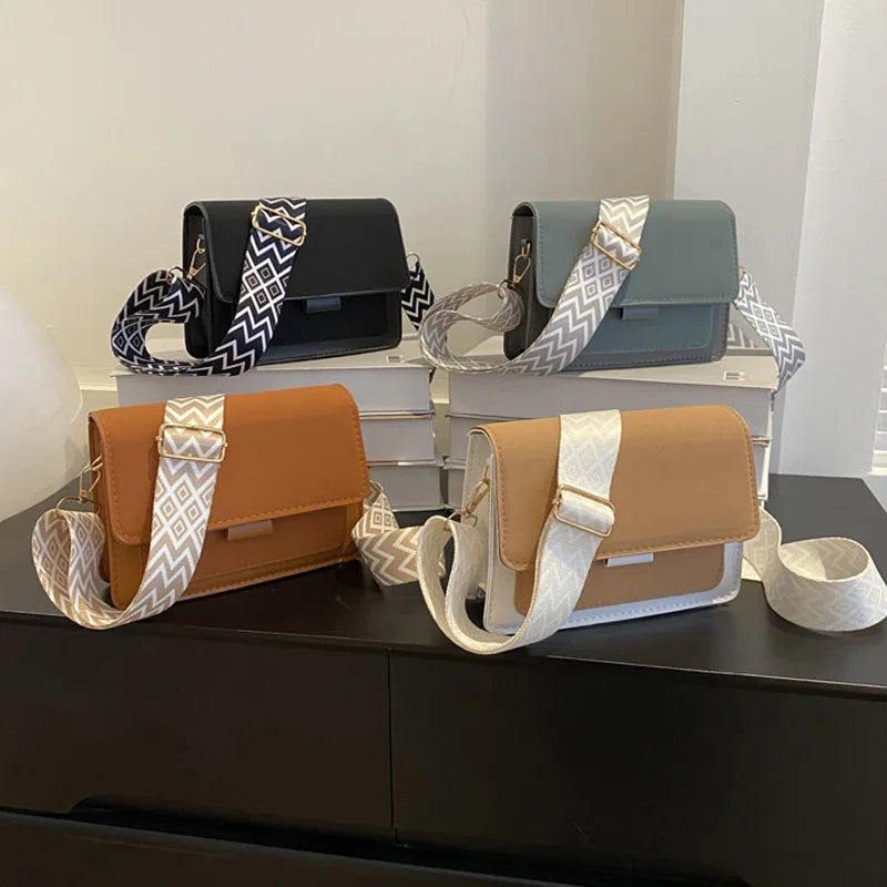 Fashion Wide Strap Crossbody Bag
