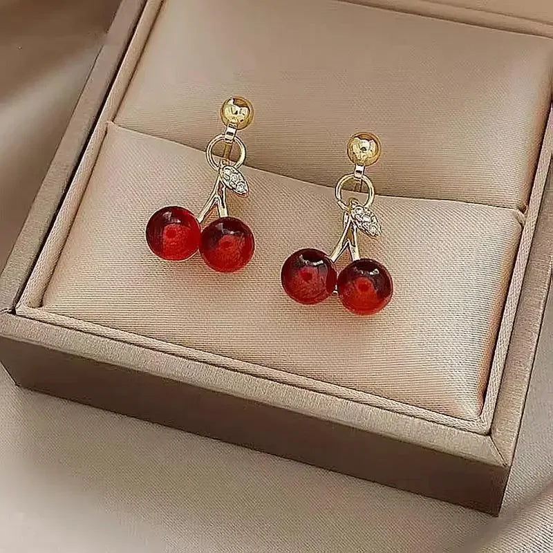 Sweet Red Cherry Earrings