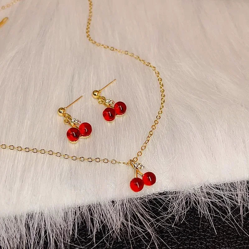 Sweet Red Cherry Earrings