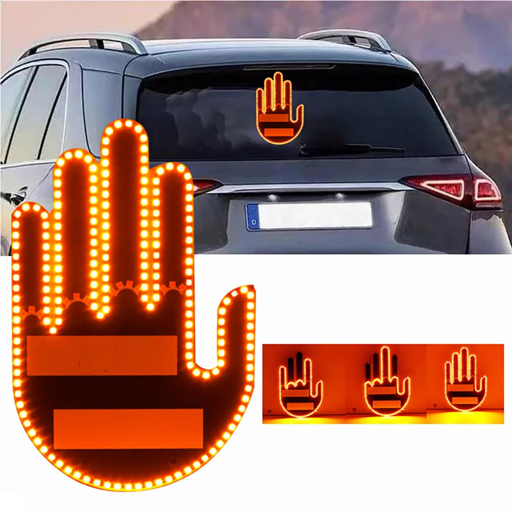 مصباح إشارة ضوئية LED جديد مضحك مع جهاز تحكم عن بعد لإشارات الغضب على الطريق ومصباح إشارة ضوئية بإصبع الأوسط ومصباح يدوي