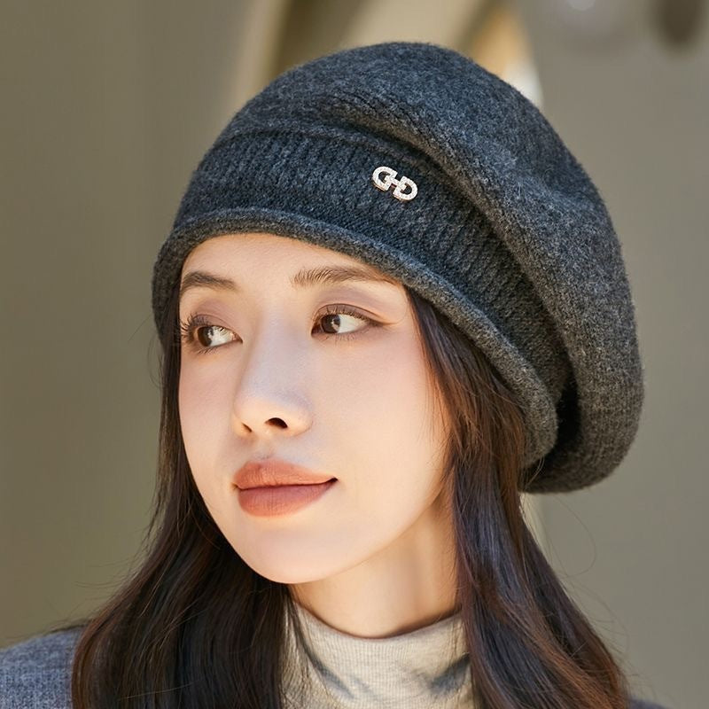 Women's Autumn And Winter Fashionable All-match Wool Knitted Hat