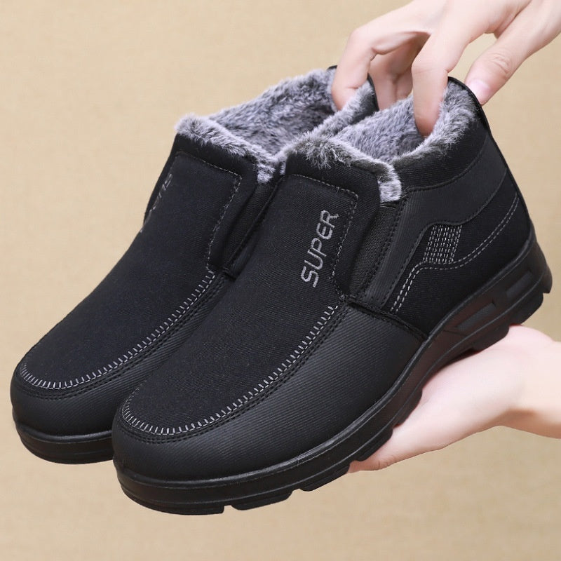 Men's Cotton Shoes Fleece-lined Warm Middle-aged And Elderly