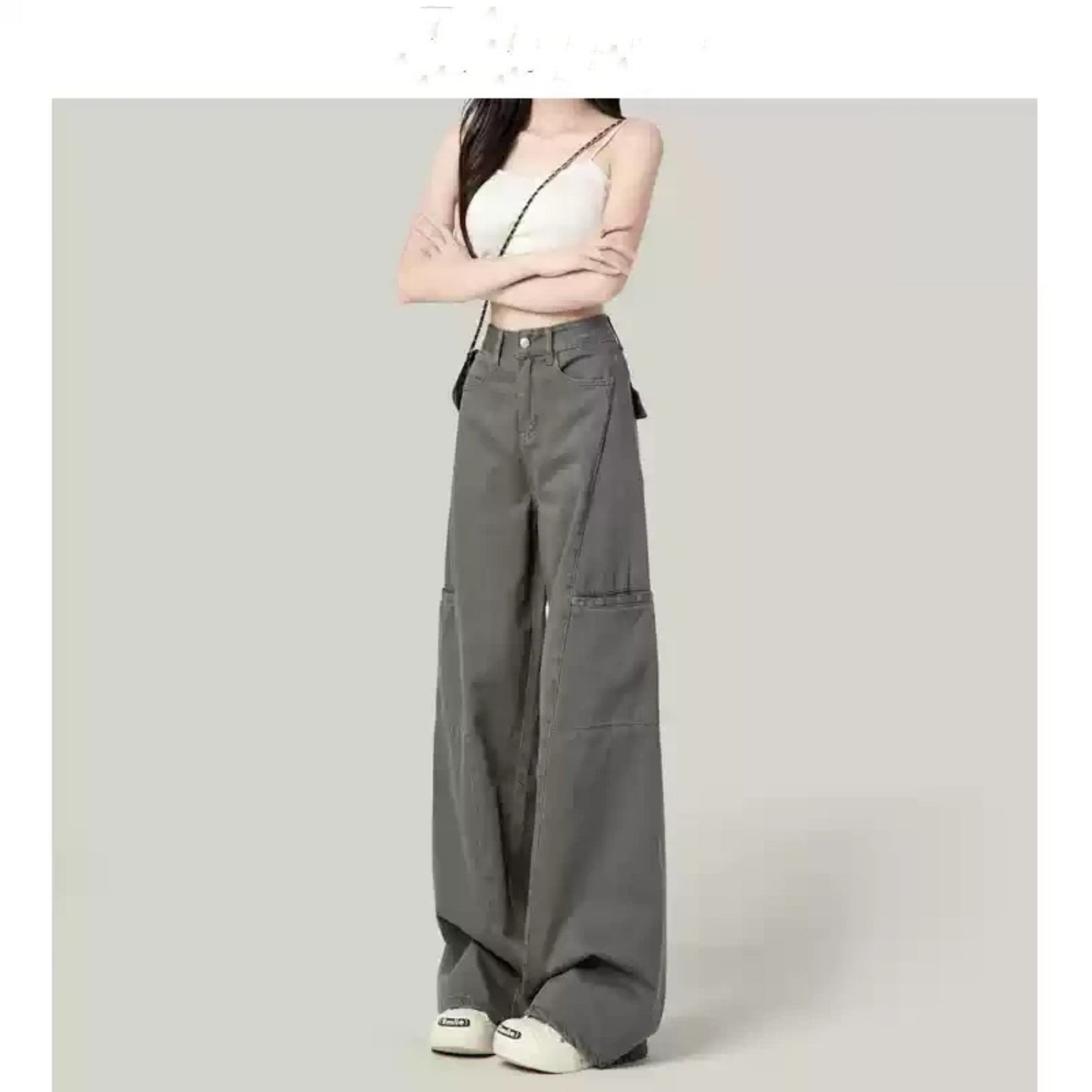 Cement Gray American Wide Leg Work Pants