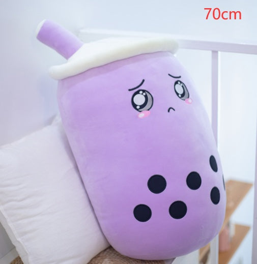 Cute Fruit Drink Plush Stuffed Soft Strawberry Milk Tea Plush Boba Tea Cup Toy Bubble Tea Pillow Cushion Kids Gift