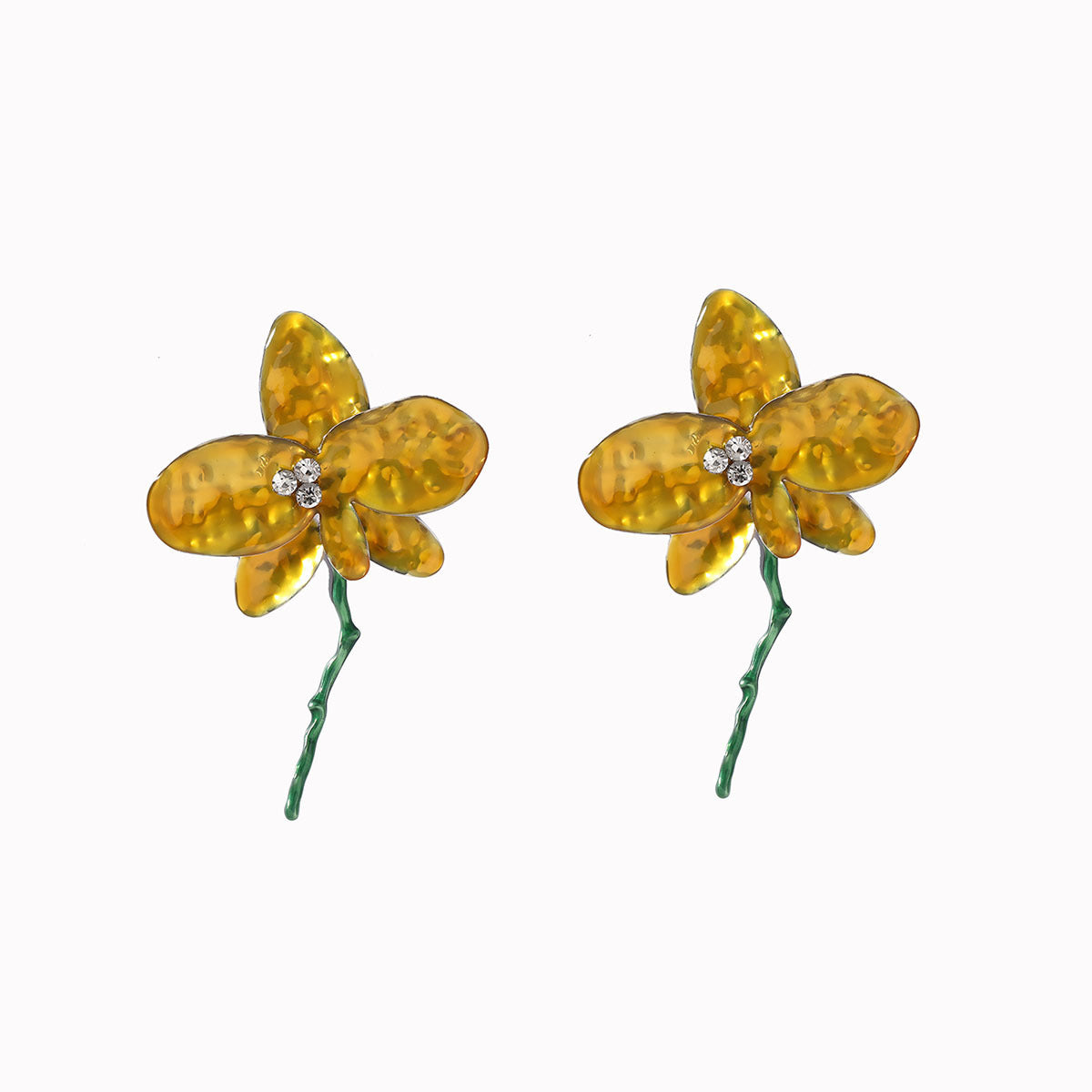 Spanish Hot Girl Style Exaggerated Dripping Enamel Light Luxury Large Flower Eardrops