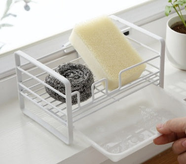 Household Rack Kitchen Sponge Pot Brush Drain Basket Scouring Pad Kitchen Gadgets Drying Creative Rack Shelf