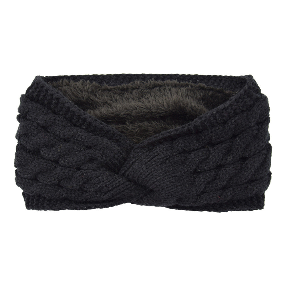 European And American Plus Velvet Cross Twist Hair Band Headband