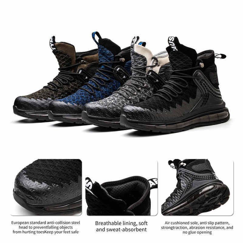 Mens Fashion Smash And Puncture Resistant Lightweight Air Cushion Shock Absorbing Shoes