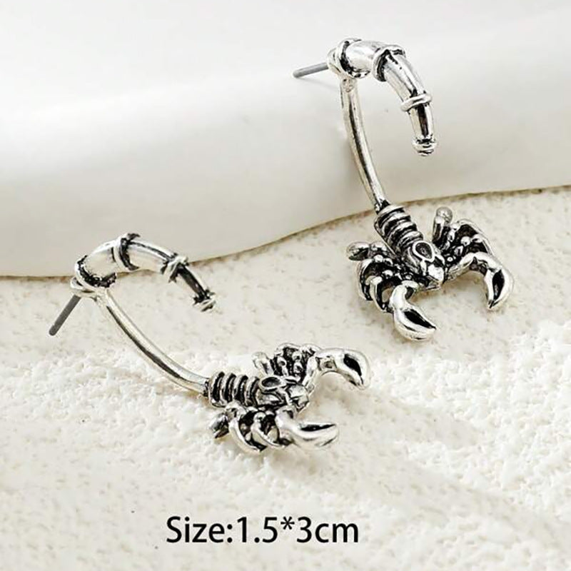 Fashion High Profile Retro Scorpion Stud Earrings