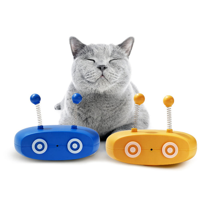 Electric Robot Laser Cat Toy USB Charging Feather Teasing Cat Stick Rechargeable Intelligent Funny Pet Toys