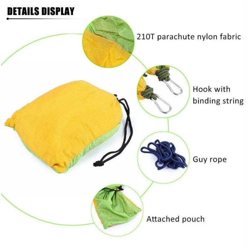 Backpacking Hammock - Portable Nylon Parachute Outdoor Double Hammock