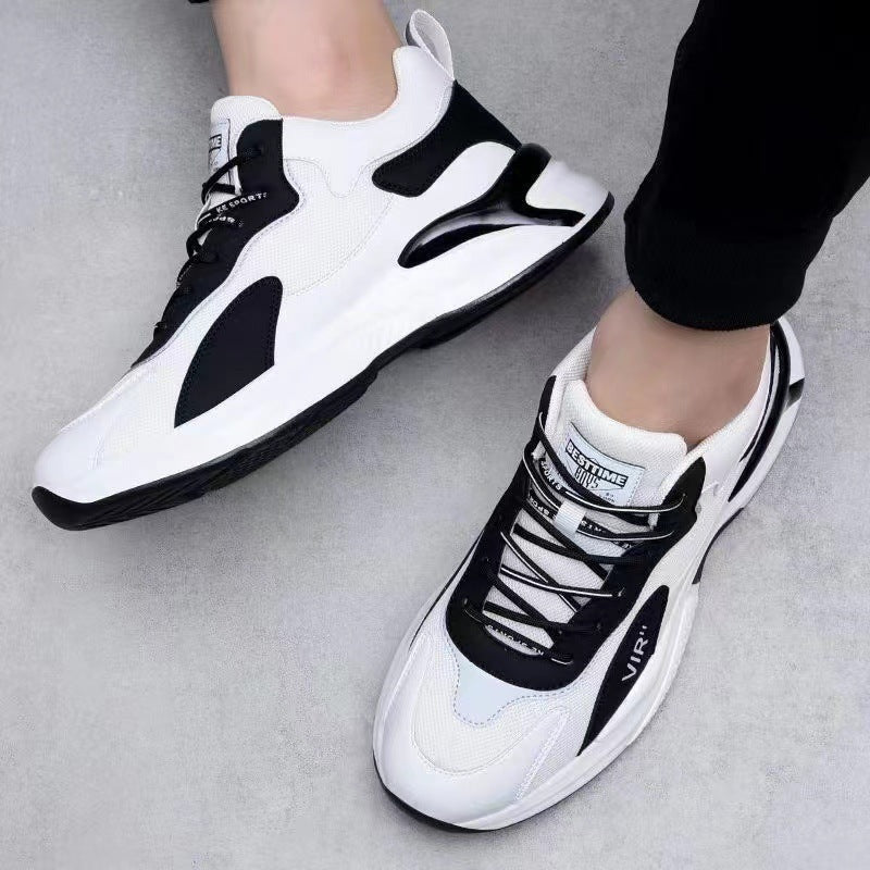 Fashion Black White Sneakers Casual Outdoor Lightweight Breathable Sports Shoes For Men