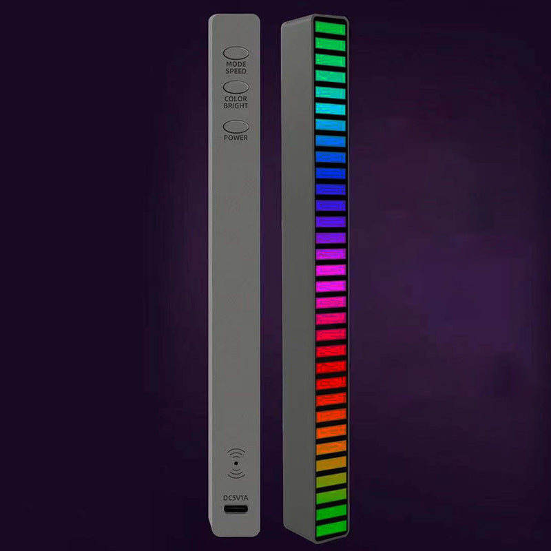 New Car Sound Control Light RGB Voice-Activated Music Rhythm Ambient Light With 32 LED 18 Colors Car Home Decoration Lamp