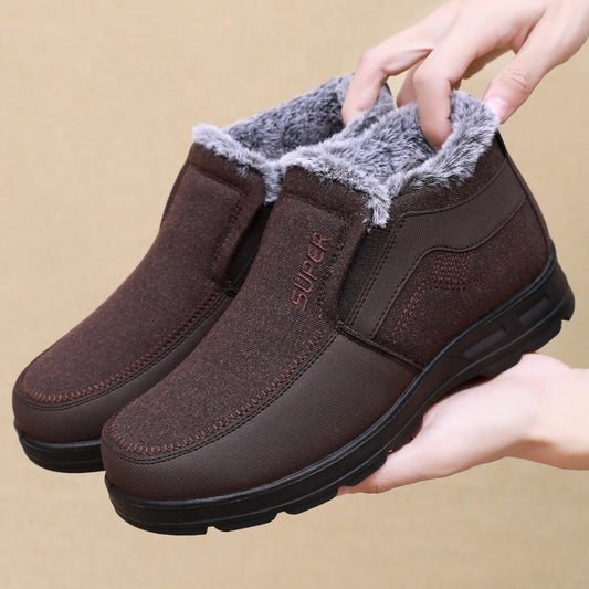 Men's Cotton Shoes Fleece-lined Warm Middle-aged And Elderly