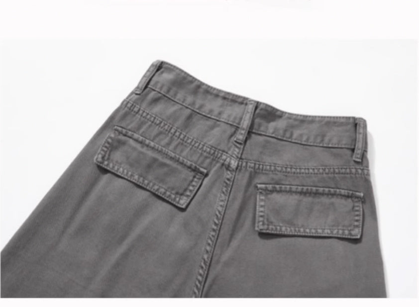 Cement Gray American Wide Leg Work Pants