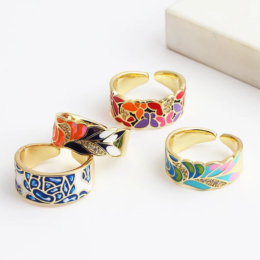 Vintage Colorful Open Ring