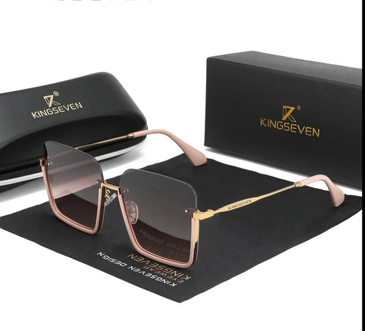 Luxury Rectangle Half Frame Sunglasses