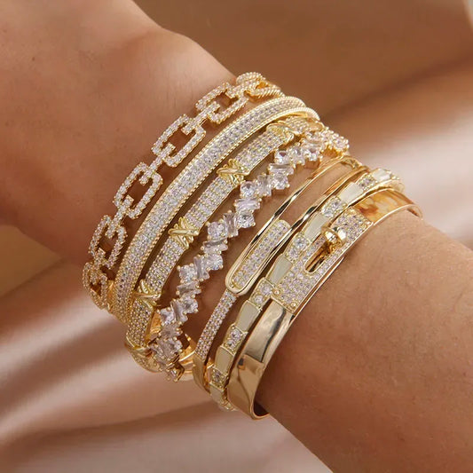 Classic Crystal Geometric Bracelets