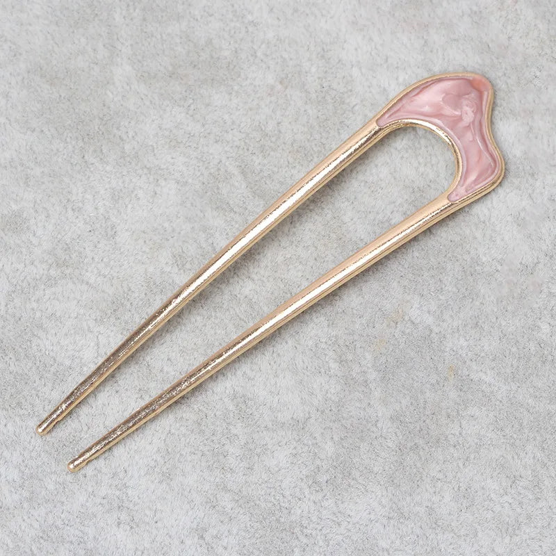 U-shaped Metal Shell Pearl Hairpins