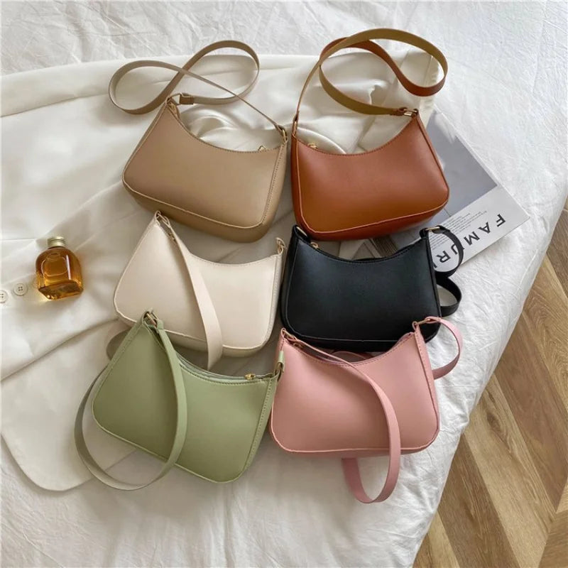 Solid Color Shoulder/Crossbody Bag