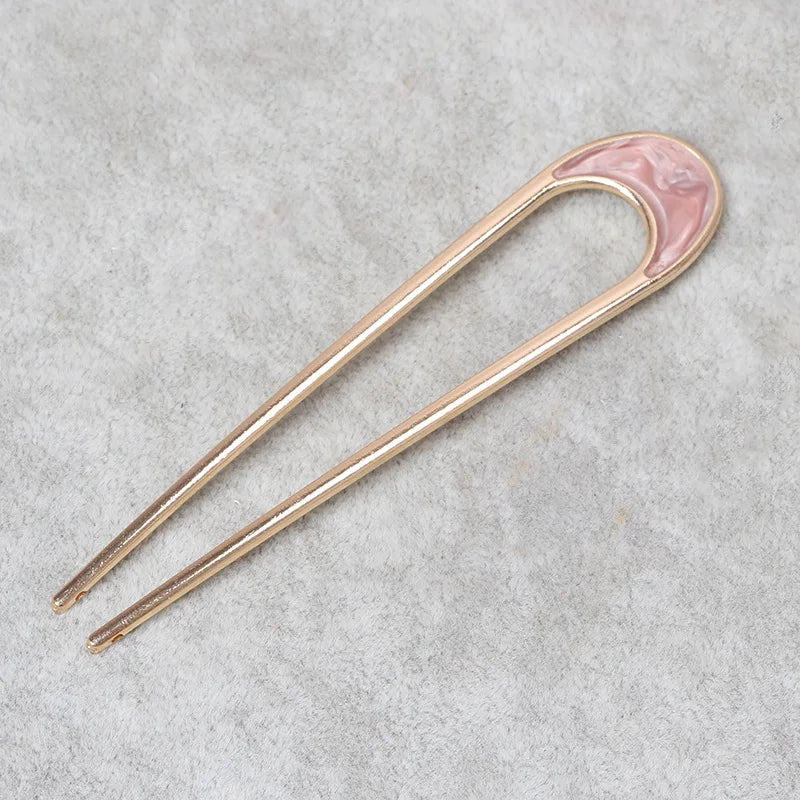 U-shaped Metal Shell Pearl Hairpins