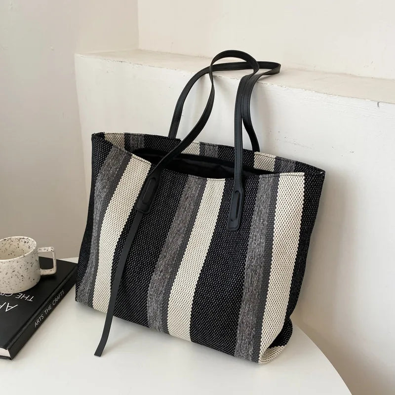 Stripe Designer Shoulder Bag