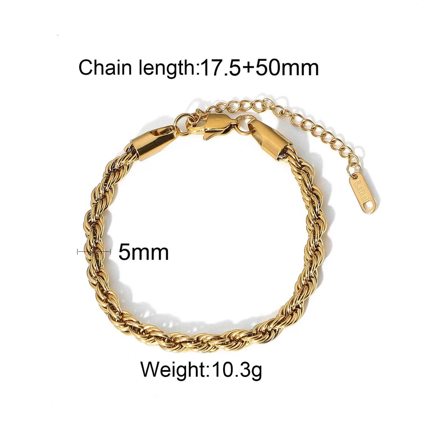 Exquisite Gold Link Chain Bracelet