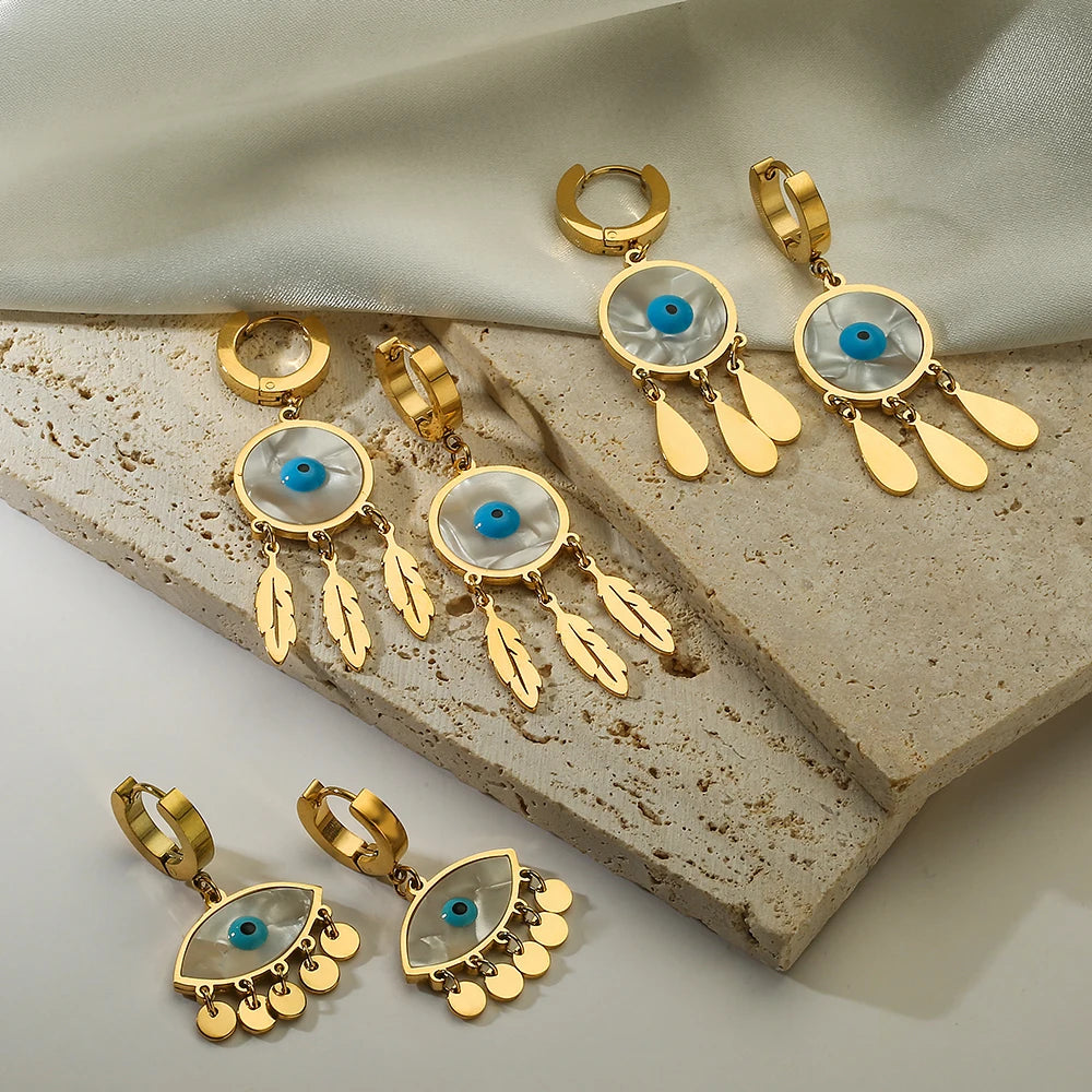 Vintage Blue Eye Drop Earrings