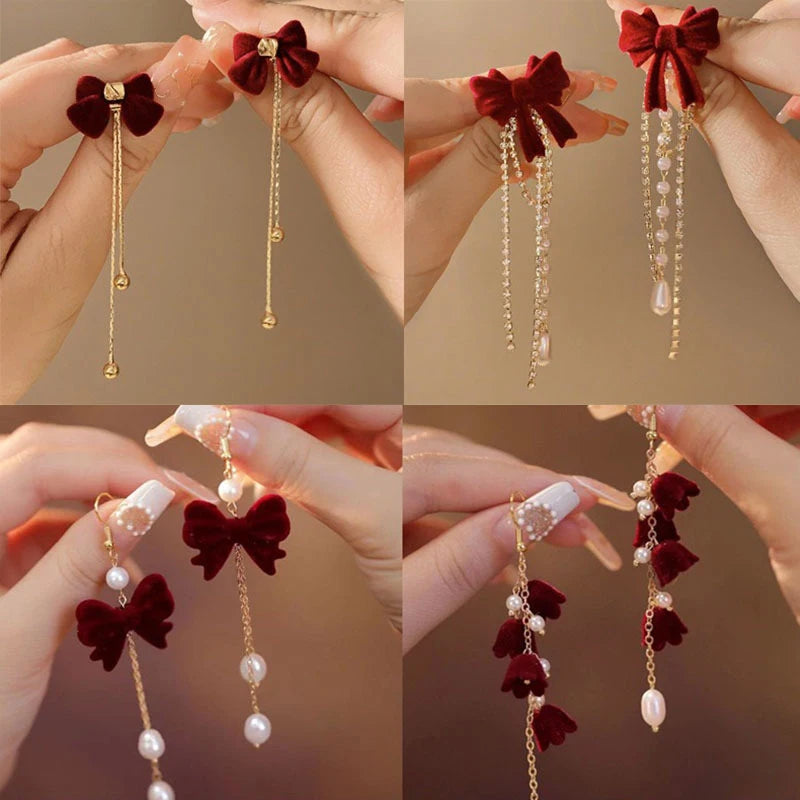 Fashion Christmas Flocking Drop Earrings