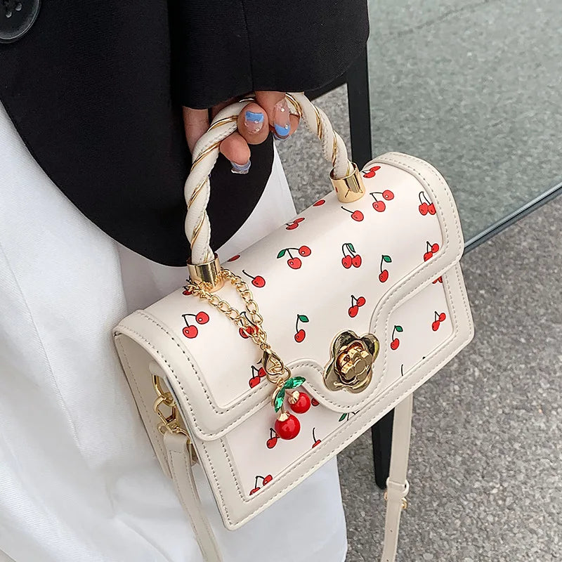 Sweet Cherry Square Crossbody Bag