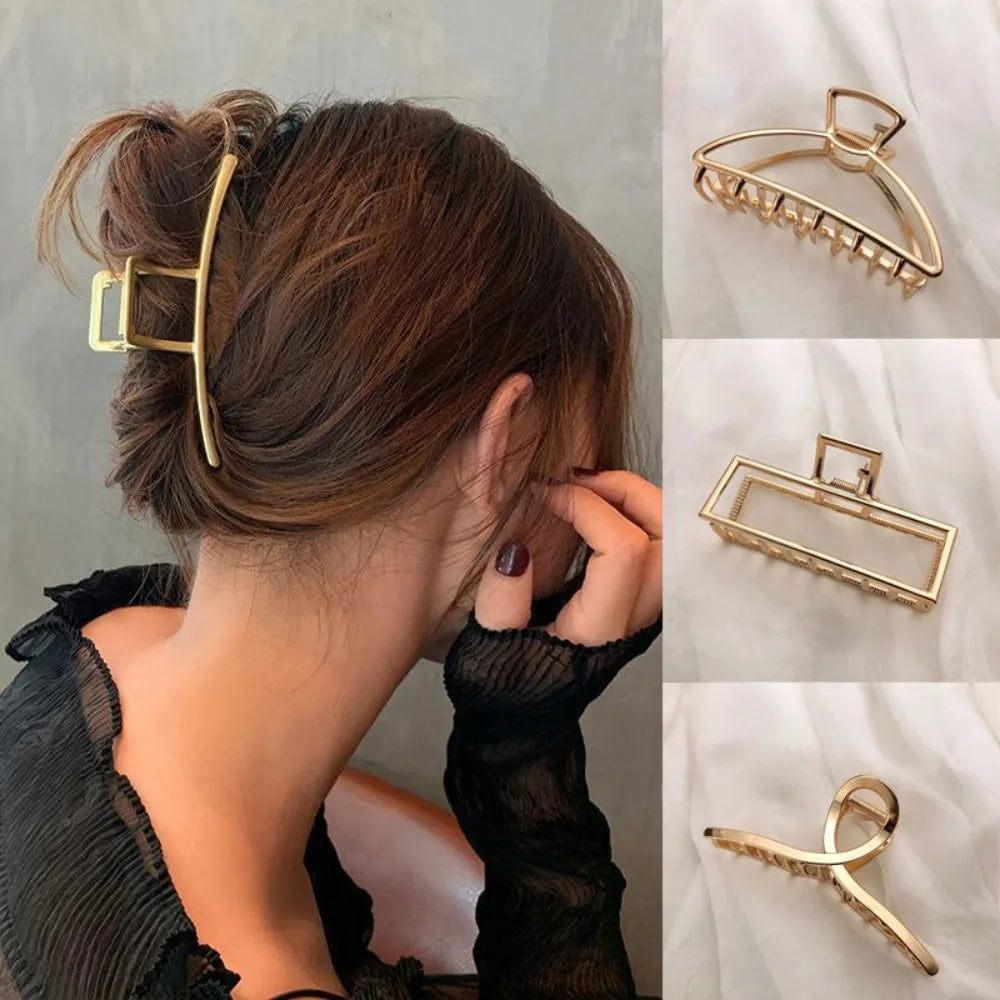 Gold Color Hollow Hair Clips