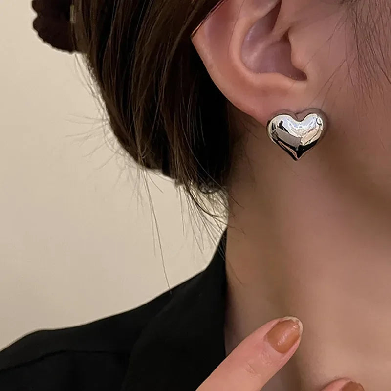 Heart Shaped Stud Earrings