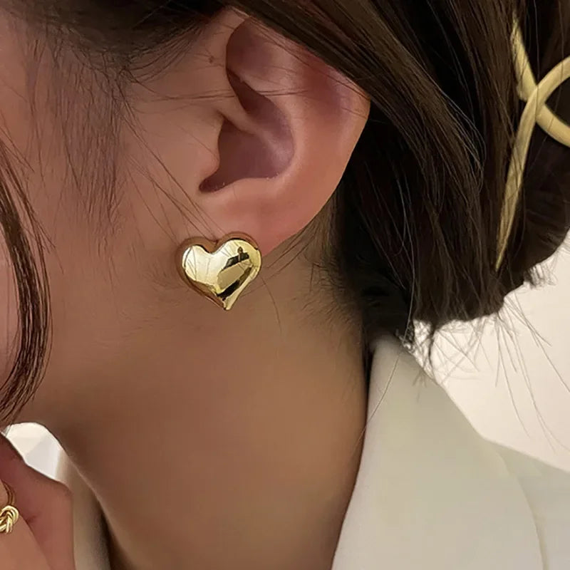 Heart Shaped Stud Earrings