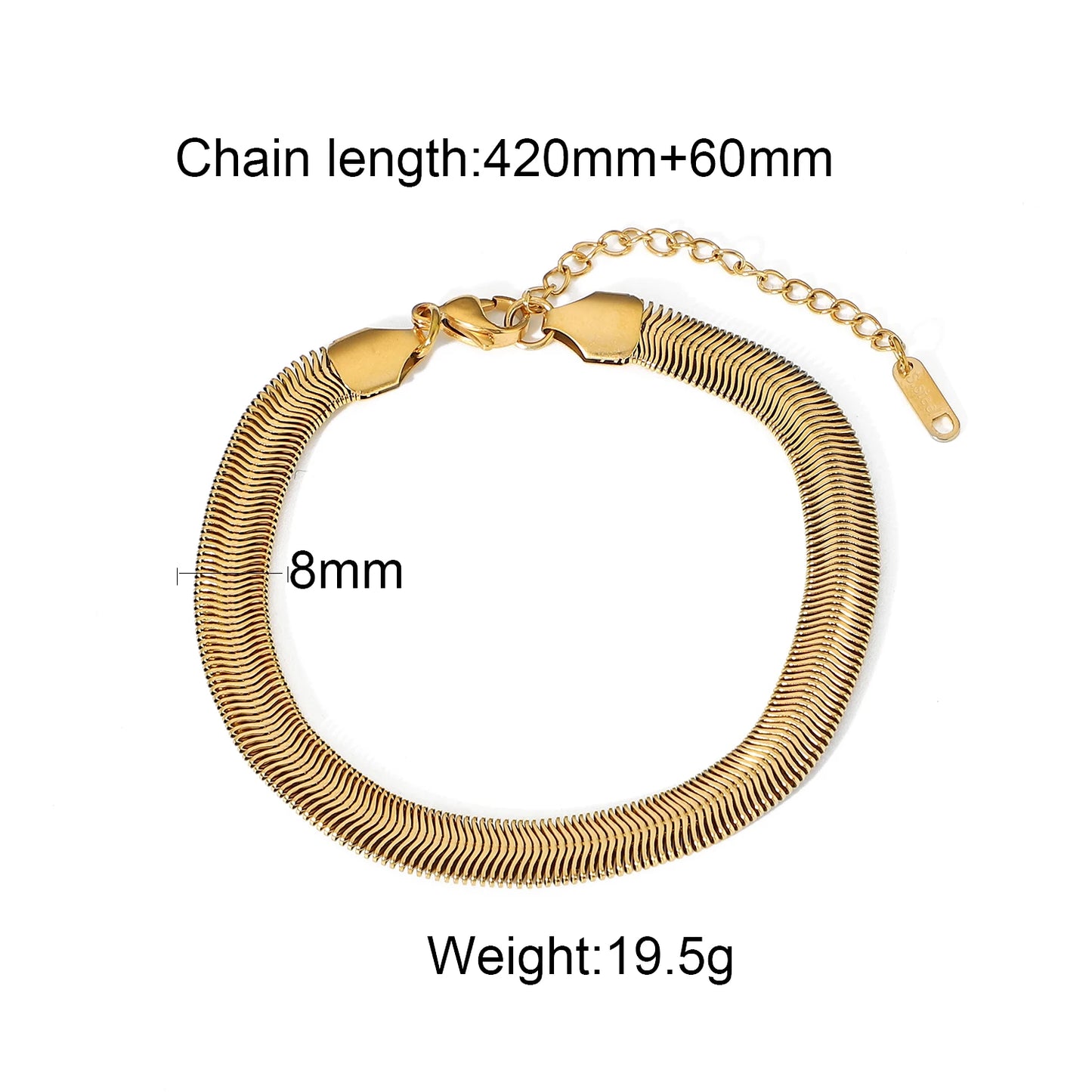 Exquisite Gold Link Chain Bracelet