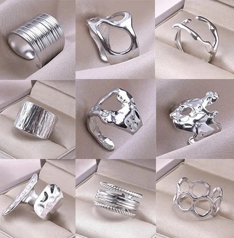 Silver Irregular Rings